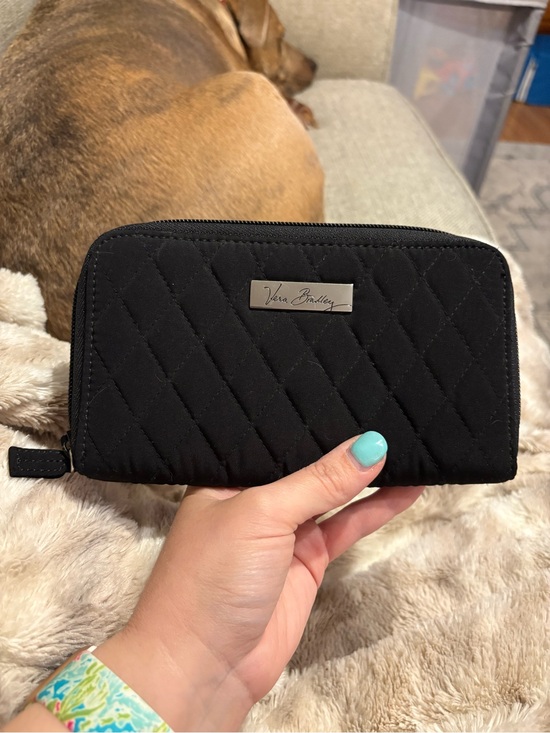 Vera Bradley Handbags - Vera Bradley Black Quilted Zip-Around Wallet
